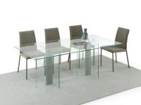 Erin entirely glass made table with a contemporary design