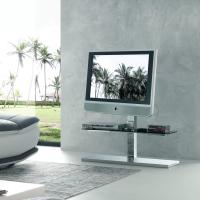 Kino swivel tv stand with glass shelves free-standing model E