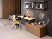 Musa customised shaped desk, ideal in a study area combined with storage cabinets and wall units
