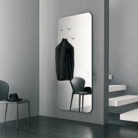 Shaped rectangular Julius mirror with clothes-hook knobs
