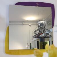 Julius mirror in the square version, with shaped glass frames 