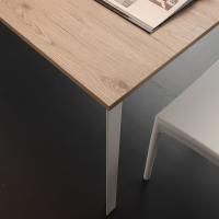 Detail of the top of the table Main proposed in 20 finishes of melamine
