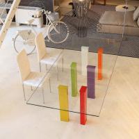 Giove customizable glass dining table
