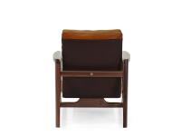 View of the back of the Sean armchair in solid wood by Borzalino