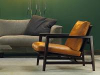 Sean low armchair in solid wood, by Borzalino