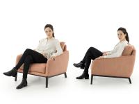 Example of sitting position on Medea low lounge relax armchair