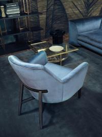 Elegant Eve armchair by Borzalino with mono-colour velvet upholstery