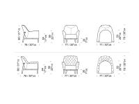 Eve elegant armchair - models and measurements