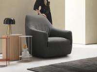 Layla cosy swivel armchair covered in fabric