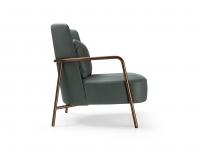 Side view of the Maggie armchair with deep seat and back cushion