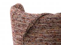Detail of the armchair headrest; it can be detatched and the cover removed as the rest of the structure