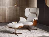 Olos Bergère modern reading armchair by Bonaldo with optional matching footrest