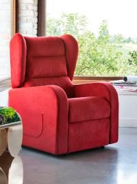 Motorized armchair for the elderly Viola with fabric, velvet or faux-leather cover, completely removable