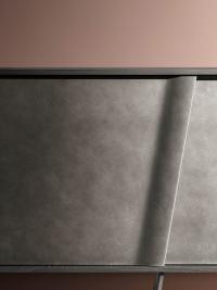 Detail of the Gunmetal brushed lacquered doors finish, available on the fronts of Connie collection