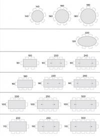 Colosseo glass table by Tonin - Table seating diagram
