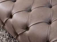 Detail of the tufted leather upholstery 