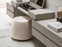 Mendez ottoman - comfortable additional seating to complement the make-up area