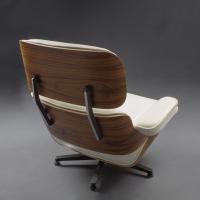 Eames armchair in white leather with rosewood frame 