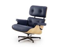 Eames armchair in Aniline leather and Blond Walnut structure