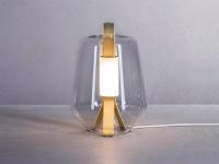 Lampada Luisa in vetro trasparente con struttura ottone