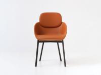 Lollipop Lounge armchair in leather P510 terracotta