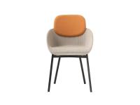 Lollipop Lounge chair with MAM M001 beige fabric seat and MAM M007 terracotta fabric back cushion