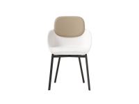 Lollipop Lounge chair with matte black frame and fabric and leather seat