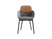 Lollipop Lounge chair with two-tone fabric upholstery