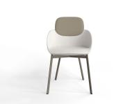 Lollipop Lounge chair with contrasting fabric and leather upholstery