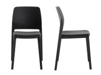 Front and side view of the Jana kitchen chair without armrests