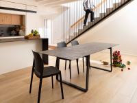 Gladio table 160 x 90 cm, extended version with the two optional 40 cm wide extensions