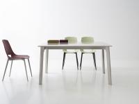 Shield extending table with ceramic top