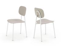 Lollipop Young chair with matt white metal structure and seat in polypropylene