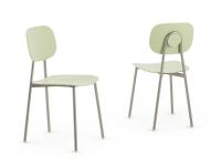Lollipop Young chair with seat in green polypropylene and Silver Grey structure