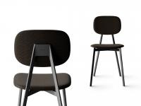 Lollipop chair with metal structure and seat and back in Trick fabric