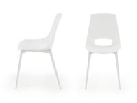 Nicole chair front and side view, structure in painted aluminium