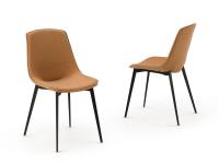 Nicole chairs in orange fabric and black painted legs