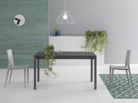 Clancy kitchen dining table with Jolly legs in graphite and graphite Cleaf laminate top