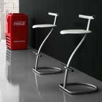 Doyle hide-leather and steel stool