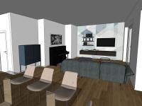 Render of living area of the apartment
