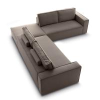 Channel sofa with single seat cushion - corner model with ottoman