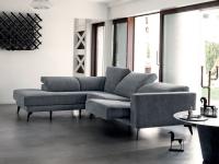 Kimi corner sofa with reclining headrest in the version with meridienne