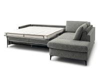 Litchis sofa bed with dormeuse and side element with open bed and 160 cm wide mattress