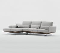 Axel sofa with sliding backrests in bi-colour version