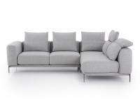 Bradford L-shaped sofa with open end side covered in Makkiamay grey 05 fabric