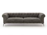 Bellagio sofa with tufted decoration on the low backrest