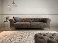 Bellagio tufted sofa with leather cover