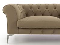Detail of the curvy armrests of the Bellagio sofa
