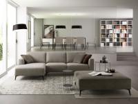 Abbey sofa with chaise longue and matching square ottoman