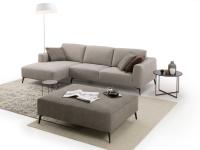 Abbey fabric sofa with high feet and matching ottoman